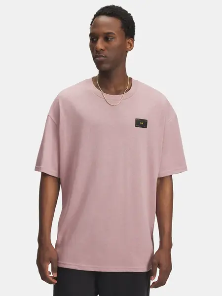 Pánské tričko Under Armour UA HWT WOVEN LABEL SS-PNK - Pánské