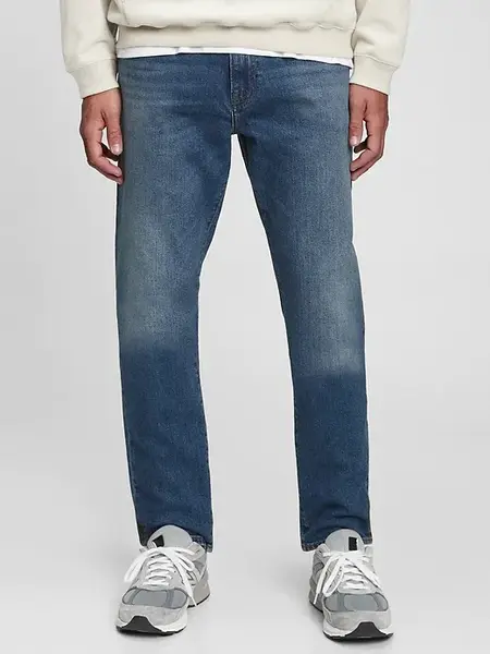 GAP Džíny slim straight faded medium - Pánské