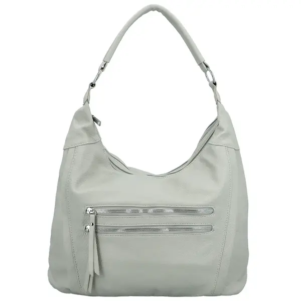 Módní dámská koženková kabelka na rameno Deliza, šedá