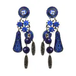 Náušnice Tatami Woman's Earclips Blossom E-Wo004M tmavě modré