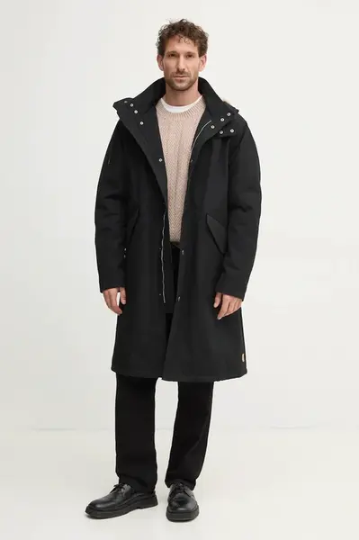 Bunda A.P.C. parka antonin pánská, černá barva, přechodná, COHCJ.M30202