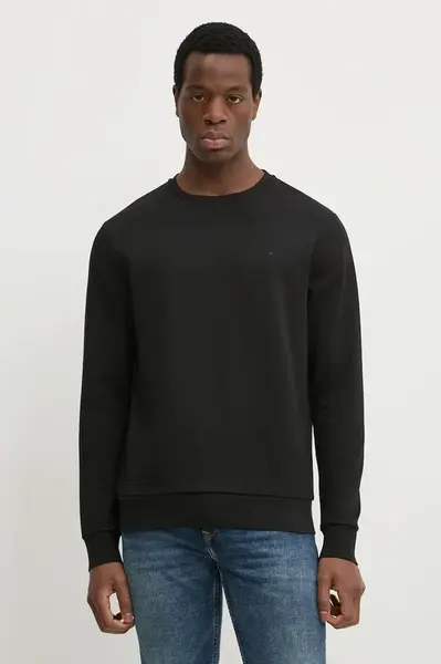 Mikina Hackett London pánská, černá barva, hladká, HM581165