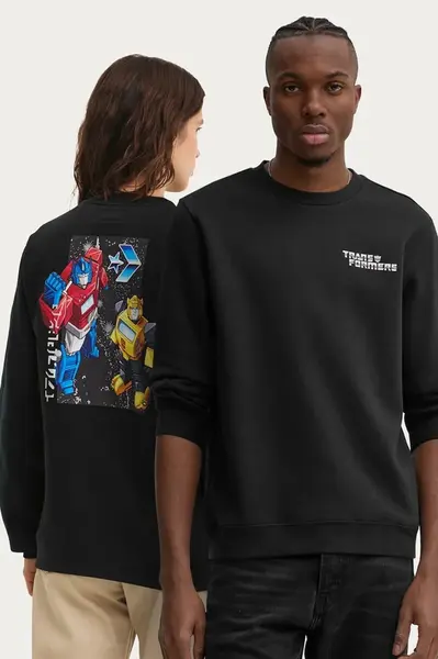 Mikina Converse x Transformers černá barva, s potiskem, 10027821-A01