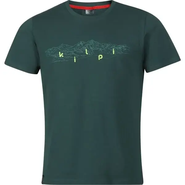 KILPI SPACER Pánské bavlněné tričko, tmavě zelená, velikost