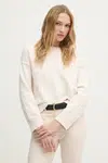 Svetr z vlněné směsi Sisley dámský, béžová barva, 16MHM105M