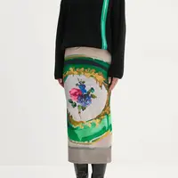 Sukně MSGM béžová barva, midi, 3742MDD26.247868