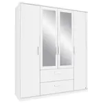 MID.YOU ŠATNÍ SKŘÍŇ SE ZRCADLEM, bílá, 181/212/58 cm