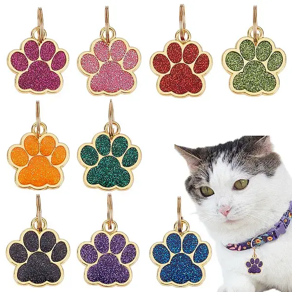 9Pcs 9 Colors Alloy with Shining Powder Pendants