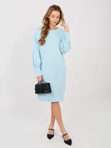 Pastelová modrá oversize mikinová sukňa