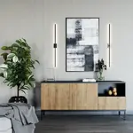 Komoda Lanzzi 180 Barva korpusu: Černá, Dveře: Dub-Artisan