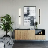 Komoda Lanzzi 180 Barva korpusu: Černá, Dveře: Dub-Artisan