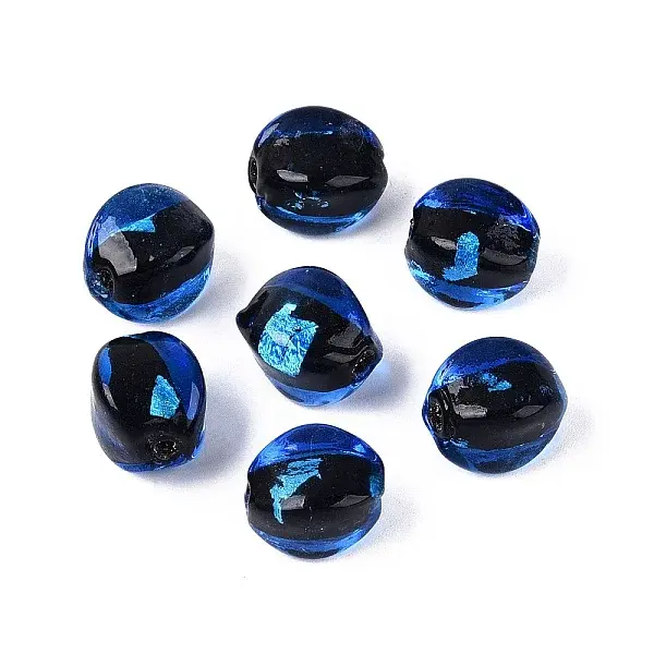 Handmade Silver Foil Glass Beads