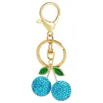 Handmade Polymer Clay Rhinestone Cherry Keychains
