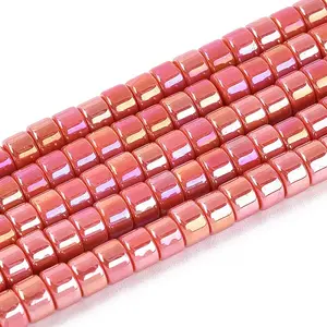 AB Color Plated Opaque Glass Beads Strands