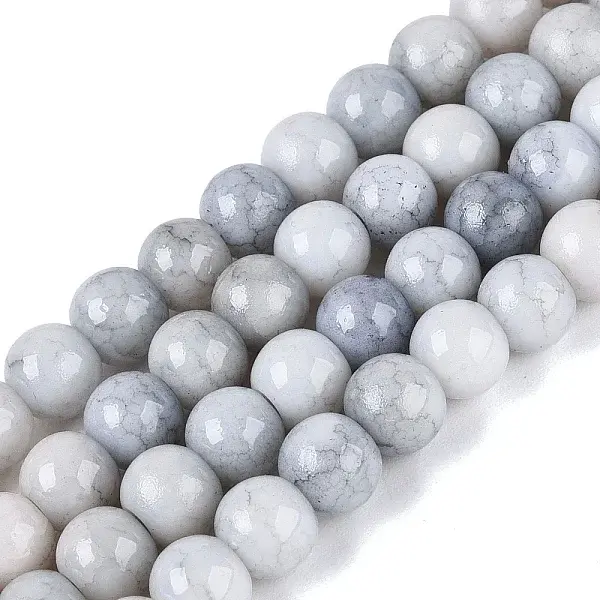 Ombre Effect Opaque Crackle Glass Beads Strands