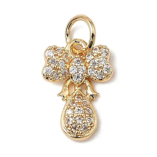Brass Micro Pave Cubic Zirconia Charms