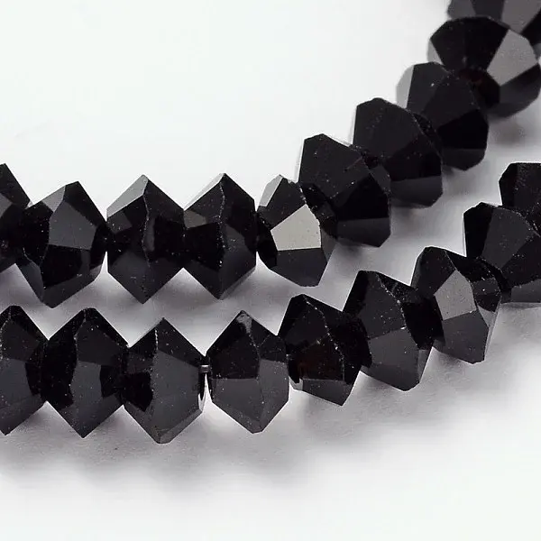 Faceted Bicone Glass Bead Strands