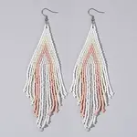 Handmade Glass Seed Beads Tassel Dangle Earrings