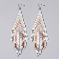 Handmade Glass Seed Beads Tassel Dangle Earrings