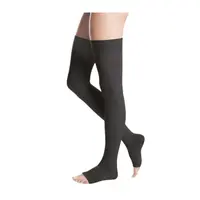 Kompresné stehenné pančuchy MICRO s lemom bez špičky II. KT čierne veľkosť 5N