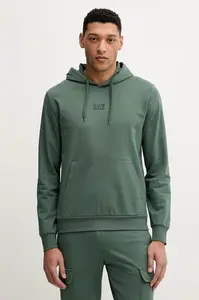 EA7 Emporio Armani mikina s kapucí pánská bavlněná s elastanem