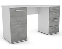 Písací stôl Walter, biely/šedý betón%