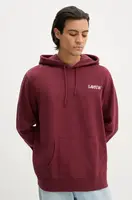 Mikina Levi's pánská, šedá barva, s kapucí, s potiskem