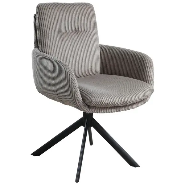 Novel ŽIDLE S PODRUČKAMI, železo, manšestr, šedohnědá