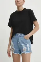 Džínové šortky Answear.LAB dámské, s aplikací, high waist