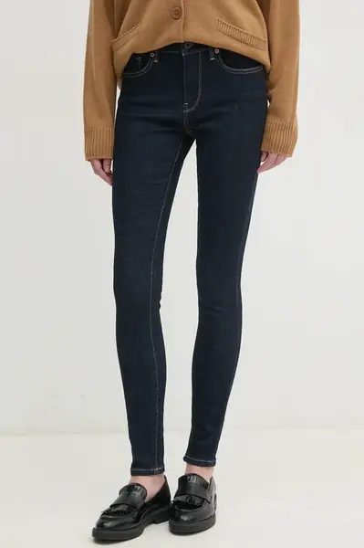 Džíny Pepe Jeans SKINNY JEANS MW REGENT dámské, tmavomodrá barva, PL204728BC1
