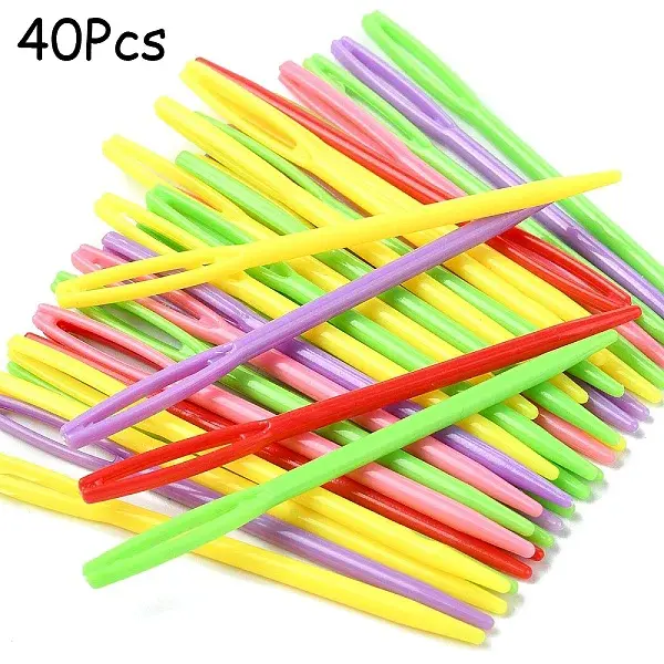 Child Plastic Knit Needles Sewing Knitting Cross Stitch