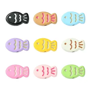 45Pcs 9 Colors Baking Paint Alloy Beads