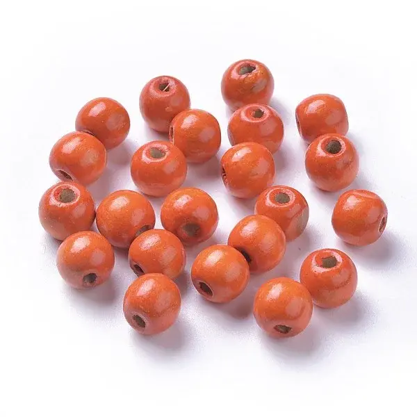 Dyed Natural Wood Beads