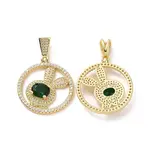 Brass Micro Pave Cubic Zirconia Pendants
