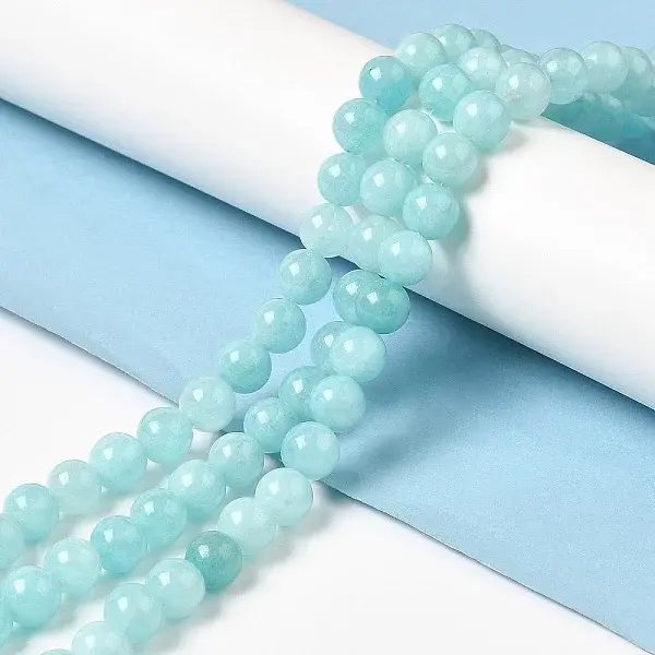 Natural Dyed White Jade Beads Strands