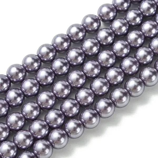 Eco-Friendly Dyed Glass Pearl Round Beads Strands