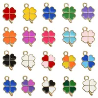 90Pcs 18 Colors Alloy Enamel Pendants