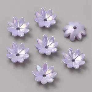 Plating Iridescent Opaque Acrylic Bead Caps