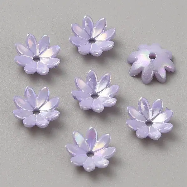 Plating Iridescent Opaque Acrylic Bead Caps