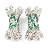 925 Sterling Silver Micro Pave Cubic Zirconia Screw Clasps