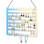 2Pcs Acrylic Wall Mounted Jewelry Display Stands for Earrings Necklaces Bracelets Rings