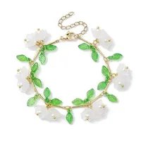 Flower Glass & Acrylic Charm Bracelets