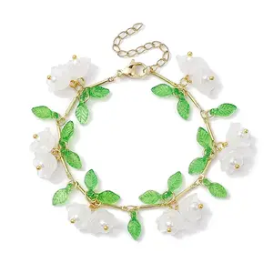 Flower Glass & Acrylic Charm Bracelets