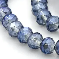 Full Rainbow Plated Faceted Rondelle Glass Beads Strands