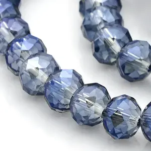 Full Rainbow Plated Faceted Rondelle Glass Beads Strands