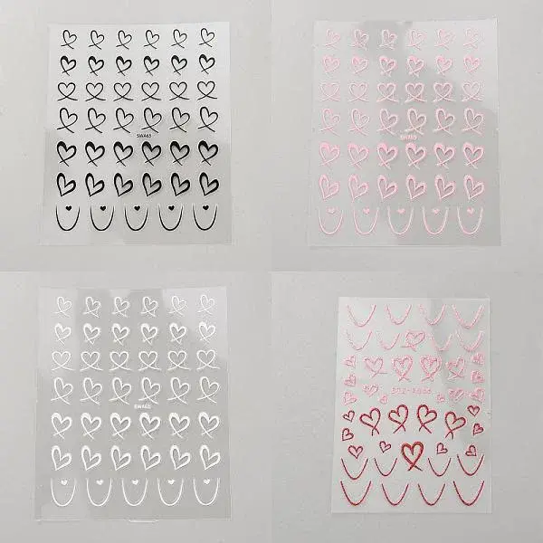 4 Sheets 4 Styles Plastic Stickers
