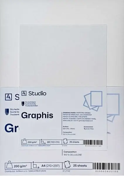 Kreslicí papír Graphis 200g A5, 25 listů
