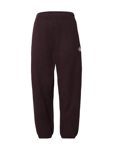 Calvin Klein Jeans Nohavice  baklažánová / biela