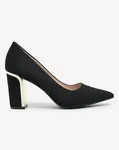Resti Black women's eco-suede post pumps Afrogosa