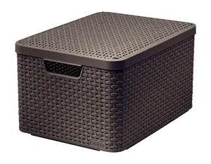 Curver Úložný box Rattan Style2 s víkem L 1 ks hnědý